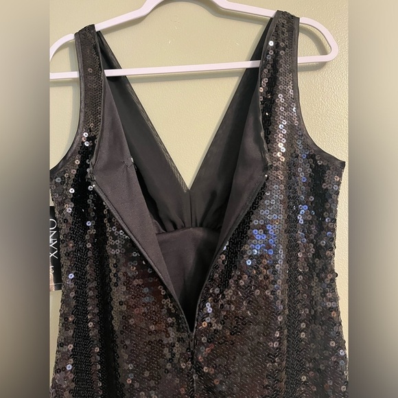 Onyx Nite Womens Black Sequined Back Zip Evening Party Wear Blouse Size L NWT - Picture 9 of 14
